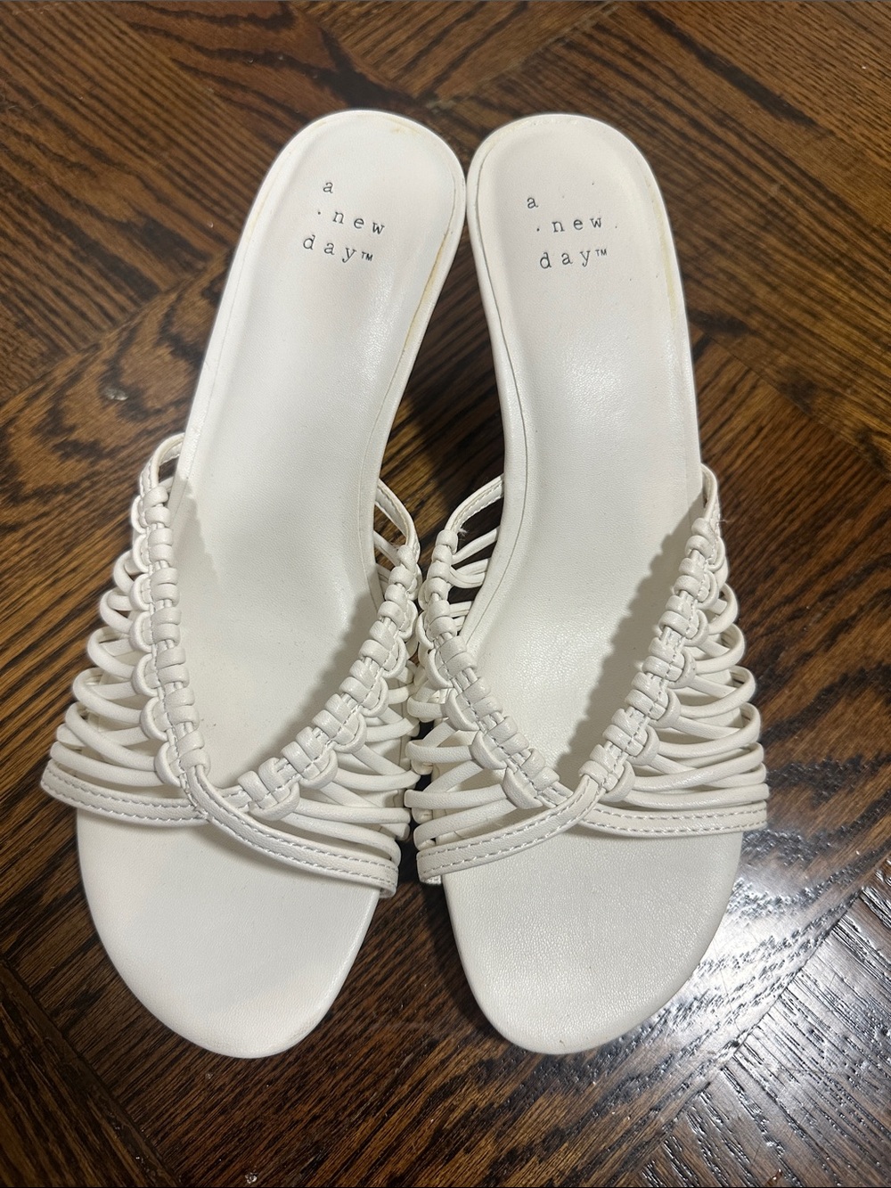 A New Day Braided Heeled Sandals in White US 8